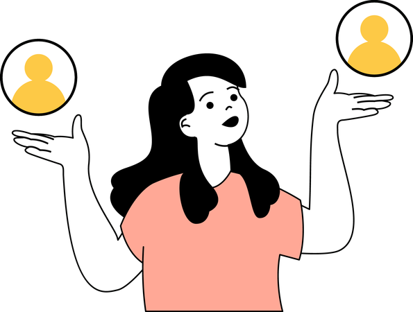 Girl selecting candidate  Illustration