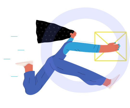 Girl sending email  Illustration