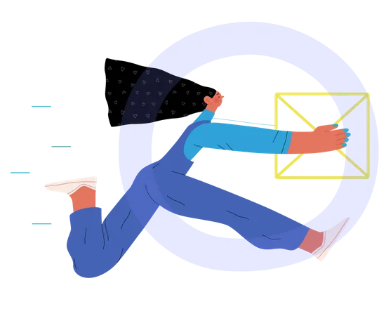 Girl sending email  Illustration