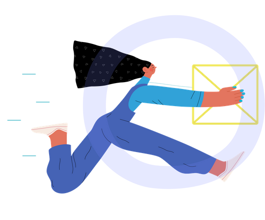 Girl sending email  Illustration