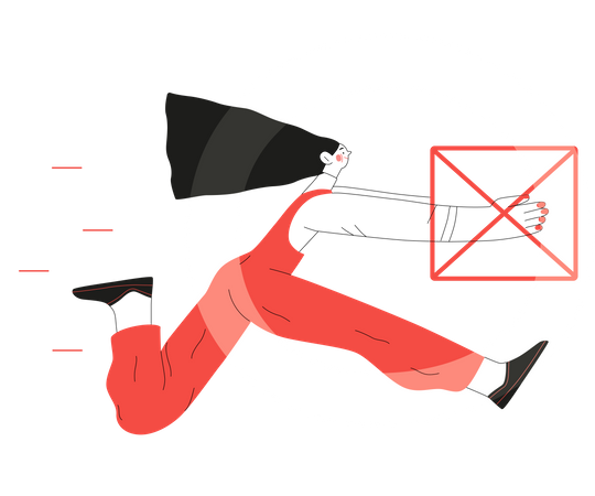 Girl sending email  Illustration