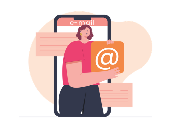 Girl sending mail  Illustration