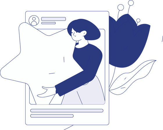 Girl Sending Message  Illustration
