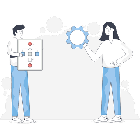 Girl setting algorithm chart  Illustration