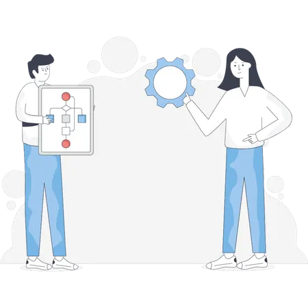 Girl setting algorithm chart  Illustration