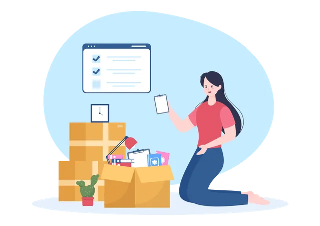 Home Relocation Or People Moving With Cardboard Packaging Boxes Or Pack Belongings Move To New Ones In Flat Cartoon Illustration Illustration