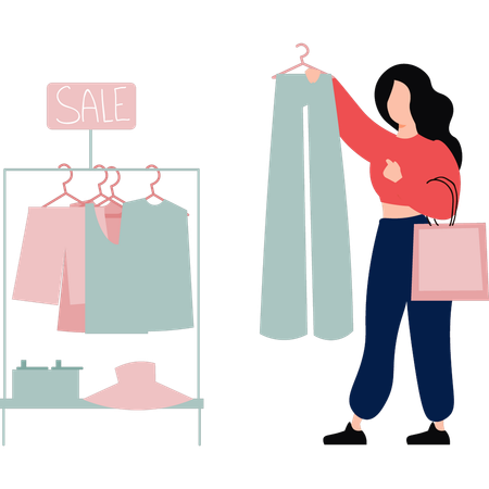 Girl shopping on sale  Illustration