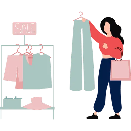 Girl shopping on sale  Illustration