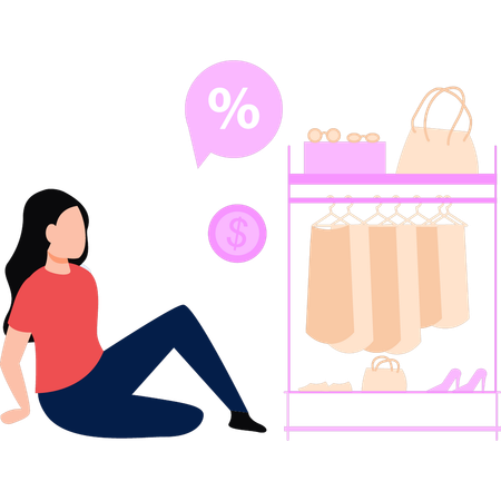 Girl shopping on sale  Illustration