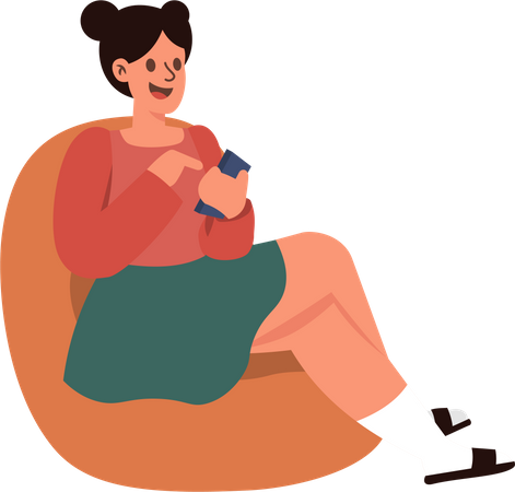 Girl shopping online  Illustration
