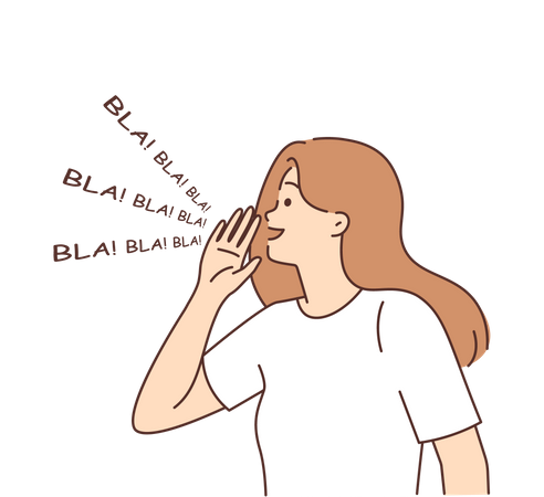 Girl shouting bla bla bla  Illustration