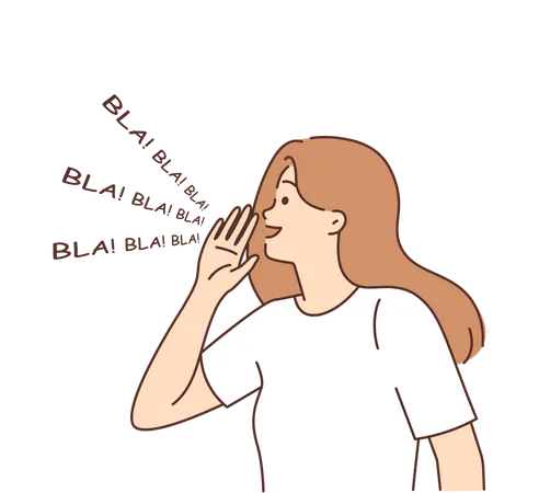 Girl shouting bla bla bla  Illustration