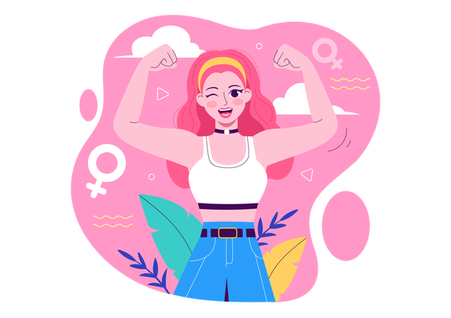 Girl showing advocacy for women's right  Illustration