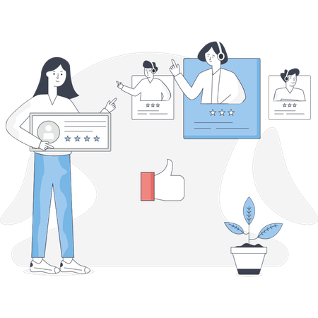 Girl  showing artist profile  Illustration