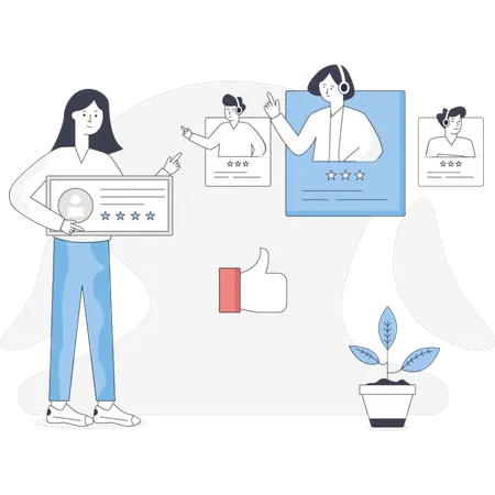 Girl  showing artist profile  Illustration