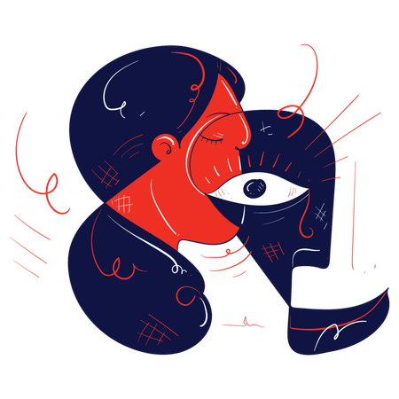 Girl showing beauty personality  Illustration