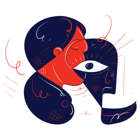 Girl showing beauty personality  Illustration