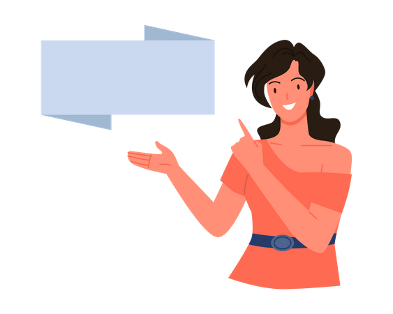 Girl showing blank board  Illustration