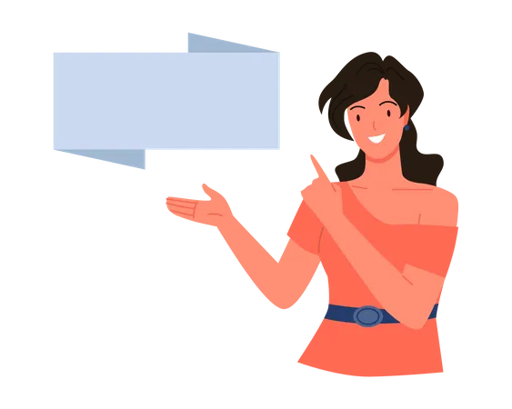 Girl showing blank board  Illustration