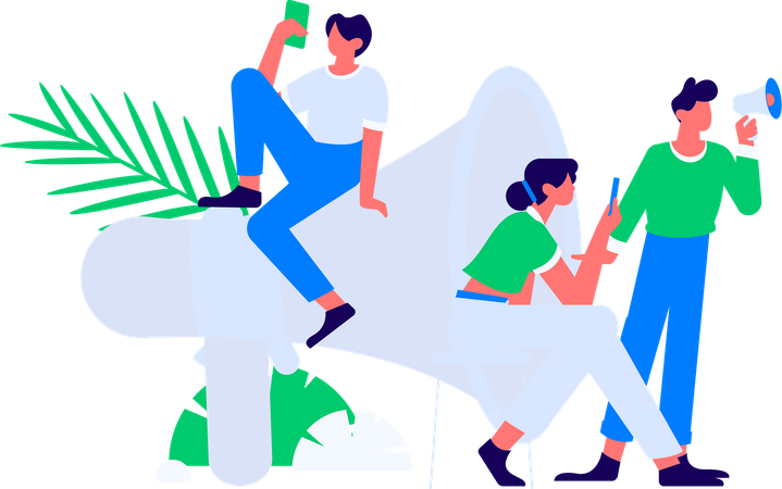 Girl showing business growth  Illustration