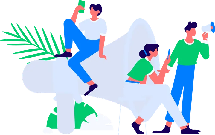 Girl showing business growth  Illustration
