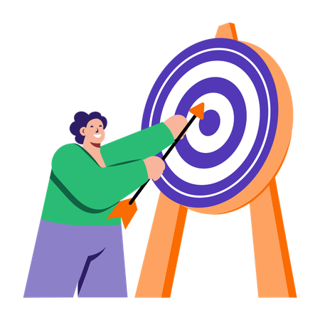 Girl showing business target  Illustration