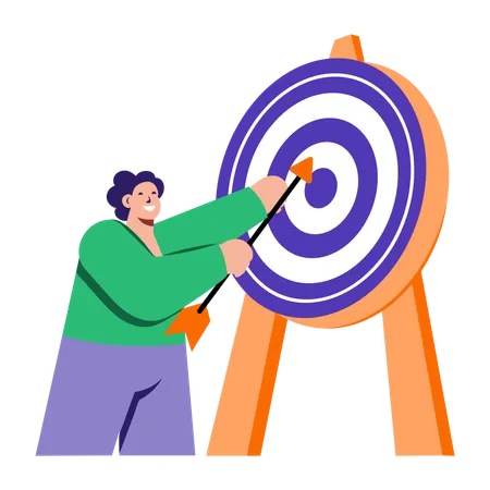 Girl showing business target  Illustration