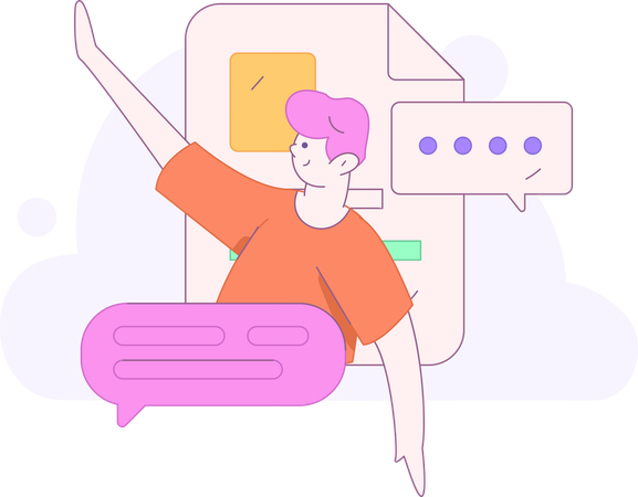 Girl showing business task list  Illustration