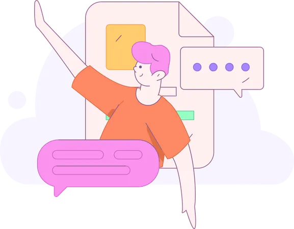 Girl showing business task list  Illustration