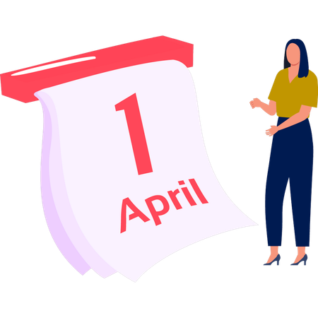 Girl showing calendar  Illustration