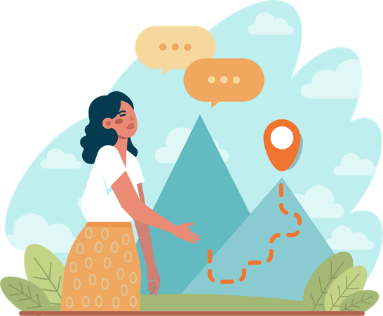 Girl showing career goal  Illustration