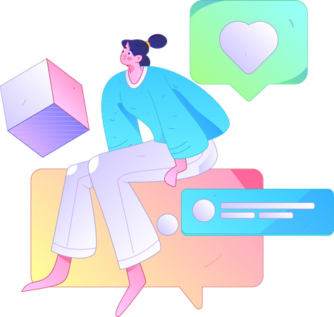 Girl showing chatting  Illustration