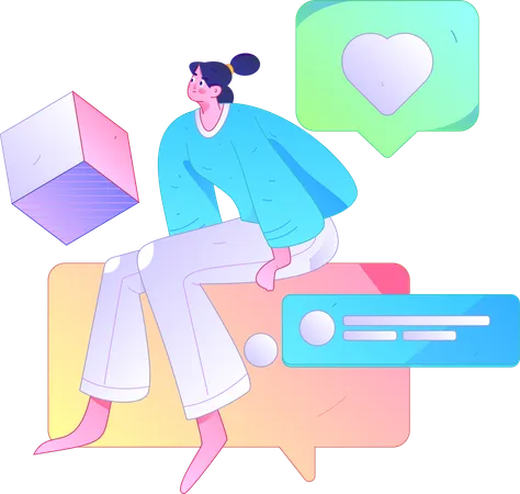 Girl showing chatting  Illustration