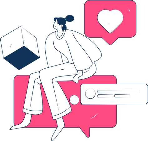 Girl showing chatting  Illustration