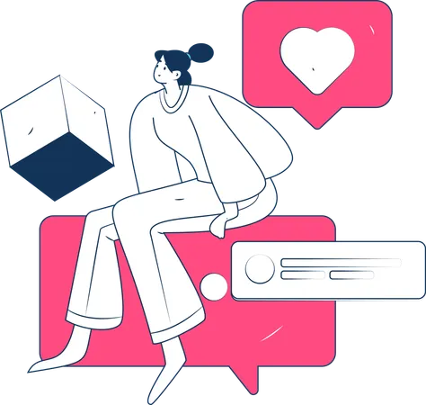 Girl showing chatting  Illustration