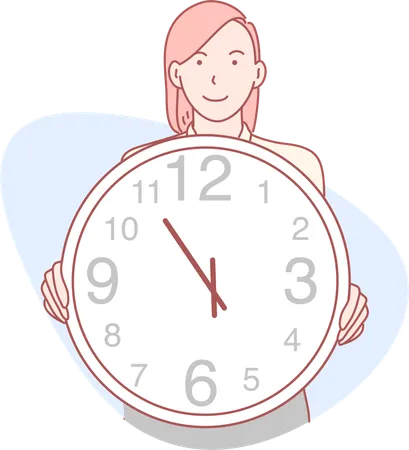Girl showing clock  Illustration