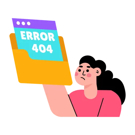 Girl showing corrupted files  Illustration