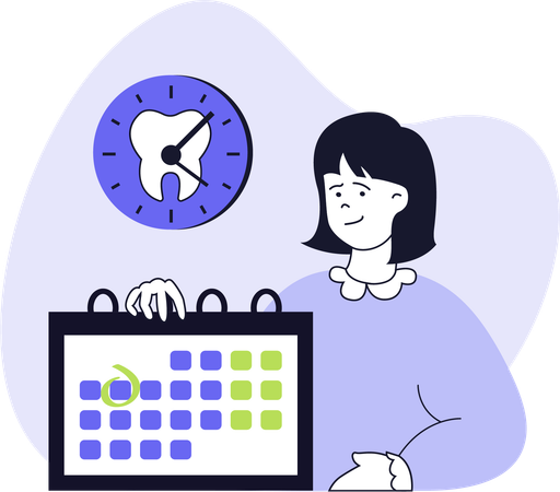 Girl showing dental appointment  Illustration