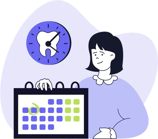 Girl showing dental appointment  Illustration