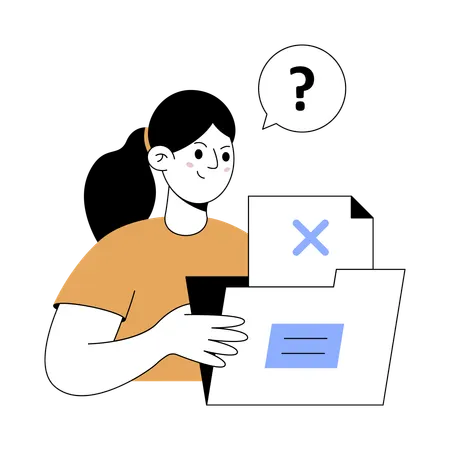 Girl showing empty folder  Illustration