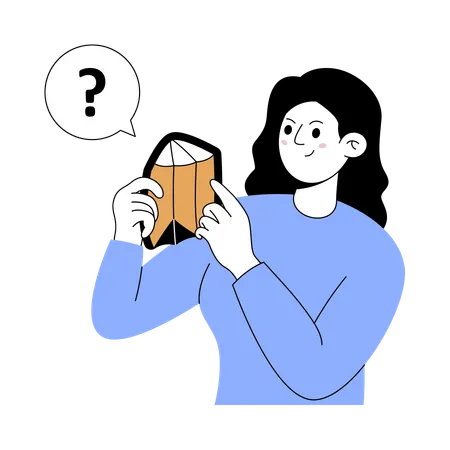 Girl showing empty wallet  Illustration