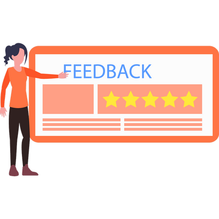 Girl showing feedback  Illustration