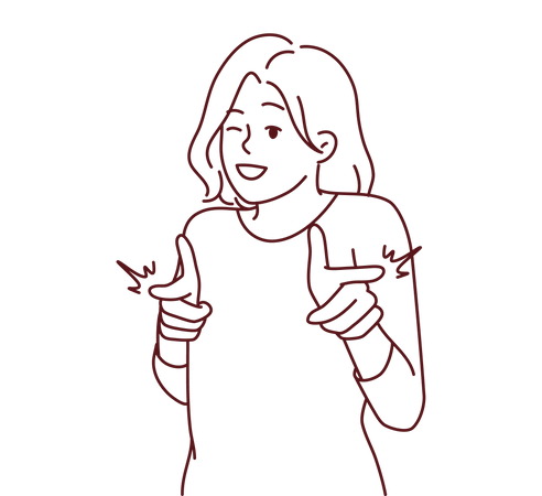 Girl showing finger  Illustration