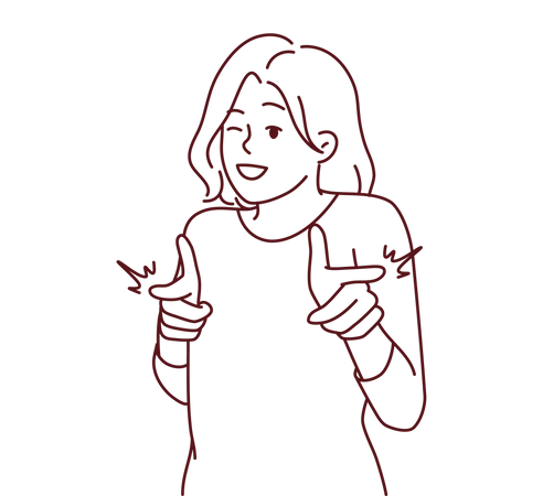 Girl showing finger  Illustration