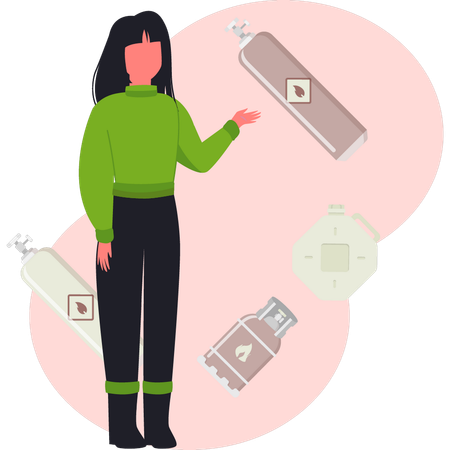 Girl  showing fire salender  Illustration