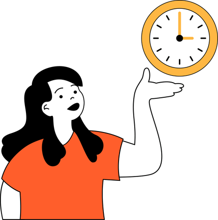Girl showing investment time  Illustration