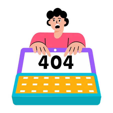 Girl showing keyboard crash  Illustration