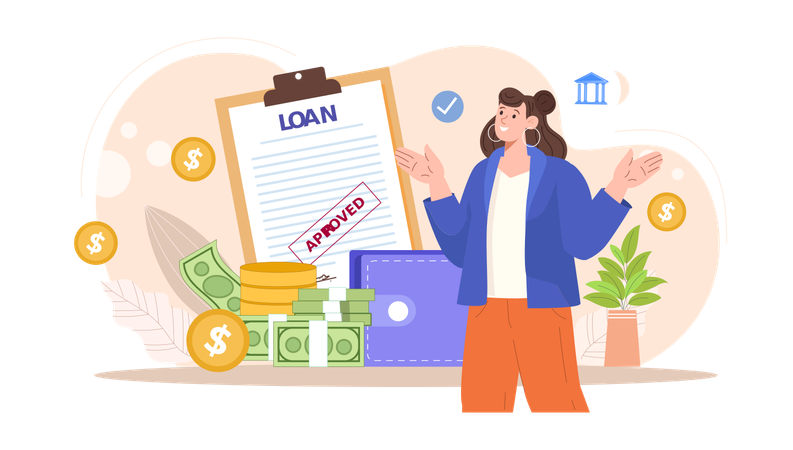 Applying For Loan At The Bank Illustration - Free Download Business  Illustrations | IconScout