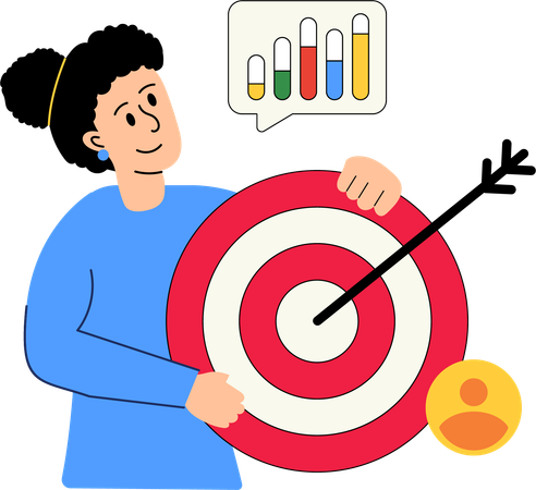 Girl showing Marketing Target  Illustration