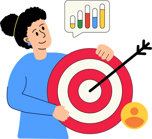 Girl showing Marketing Target  Illustration